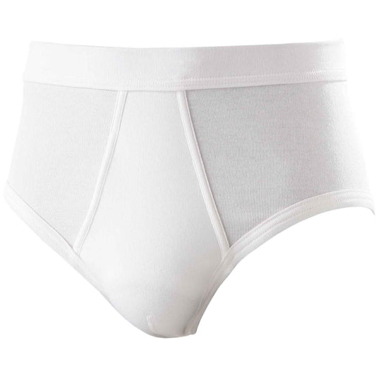 Weiße Adamo Slip Feinripp Unterhose für Herren aus Baumwolle mit komfortablem Bund
