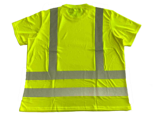 BigTiger Warn T Shirt in gelb mit reflektierenden Streifen für hohe Sichtbarkeit