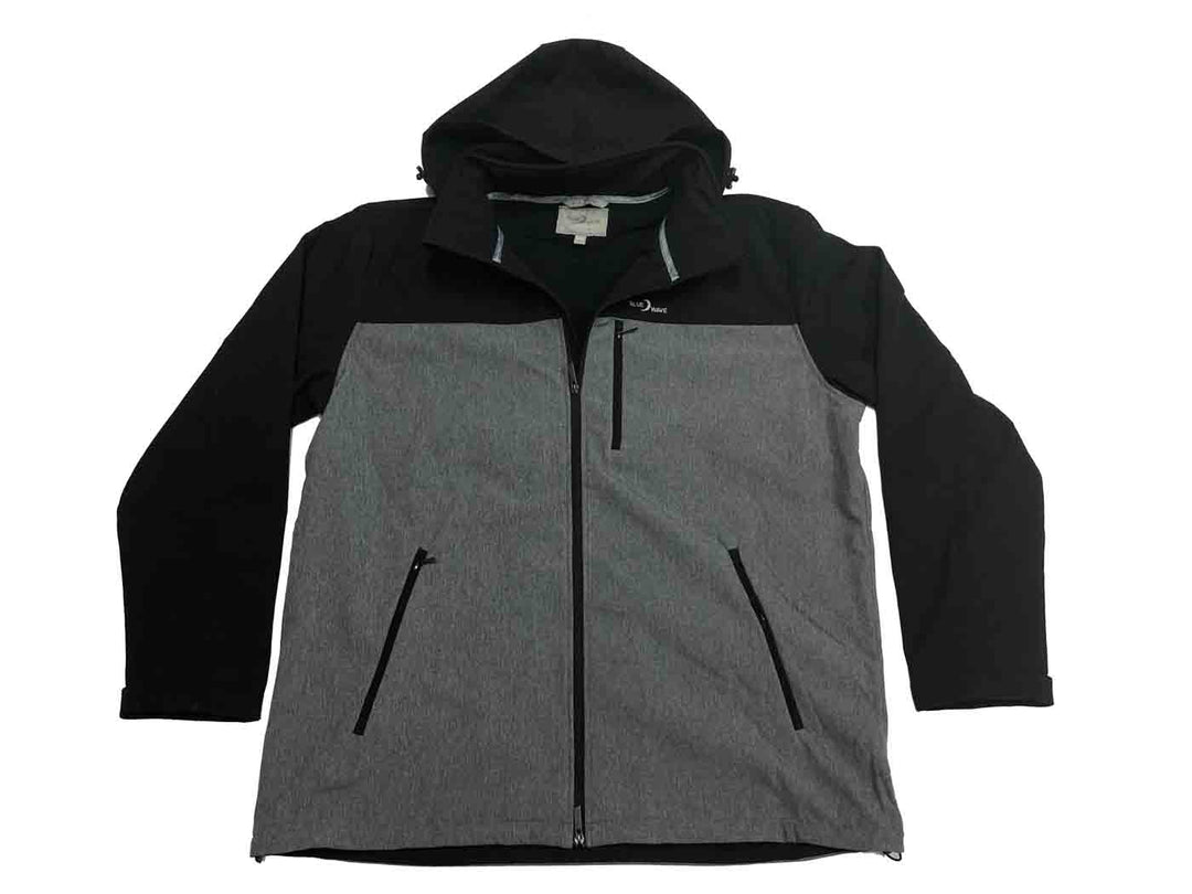 BlueWave damen jacke softshell in Grau und Schwarz mit Kapuze und Reißverschlusstaschen