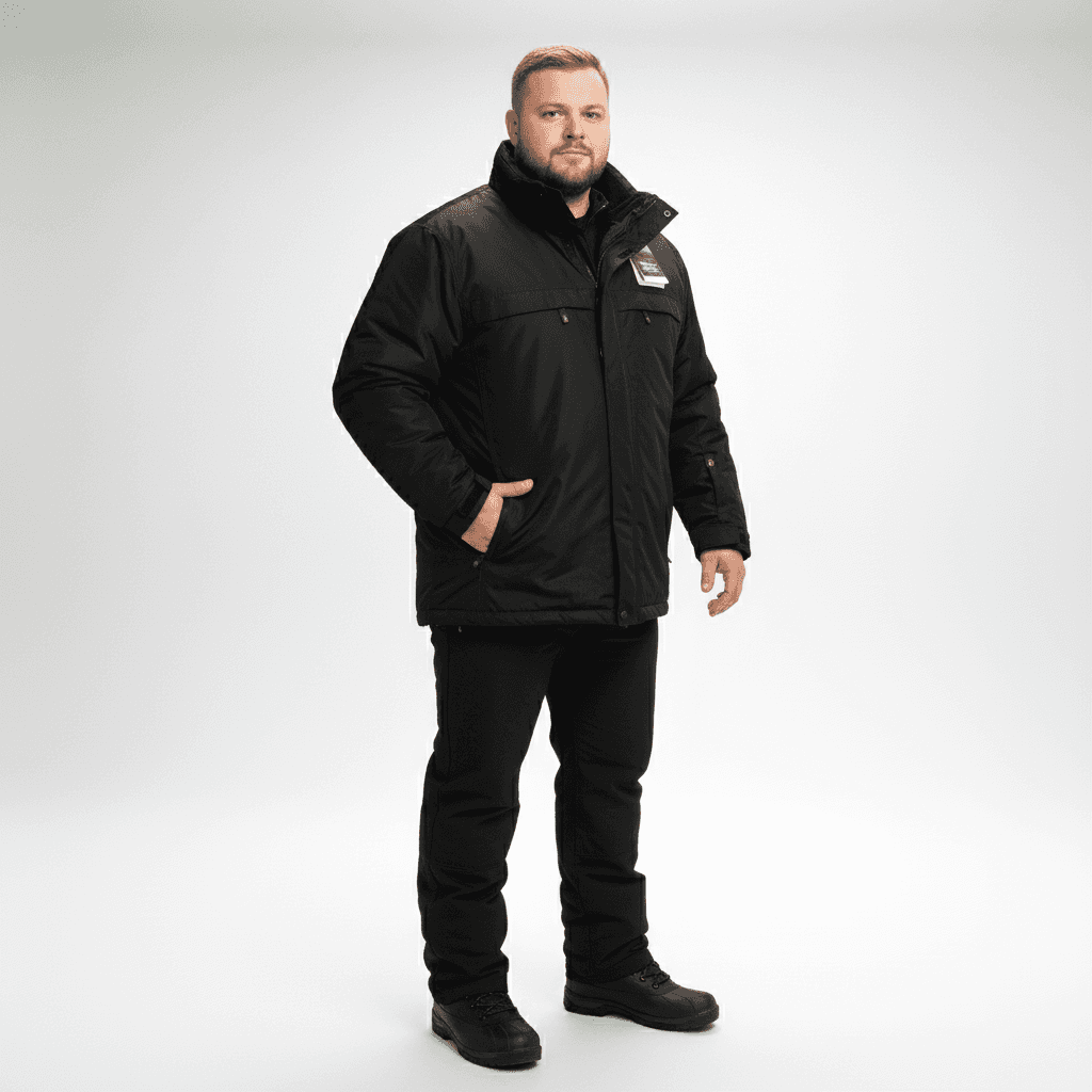 BigTiger 3in1 Funktionsjacke in Schwarz als winterjacke herren mit Reißverschluss und Taschen