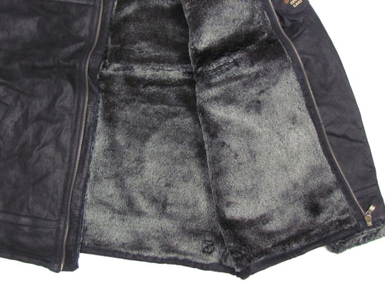 Winterjacke Herren von Allsize mit weichem, warmem Fellfutter innen und robustem Leder außen