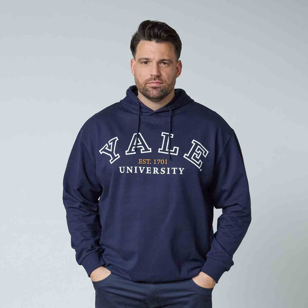 Allsize Kapuzen Sweat-Shirt in Dunkelblau mit Yale University Schriftzug für Herren