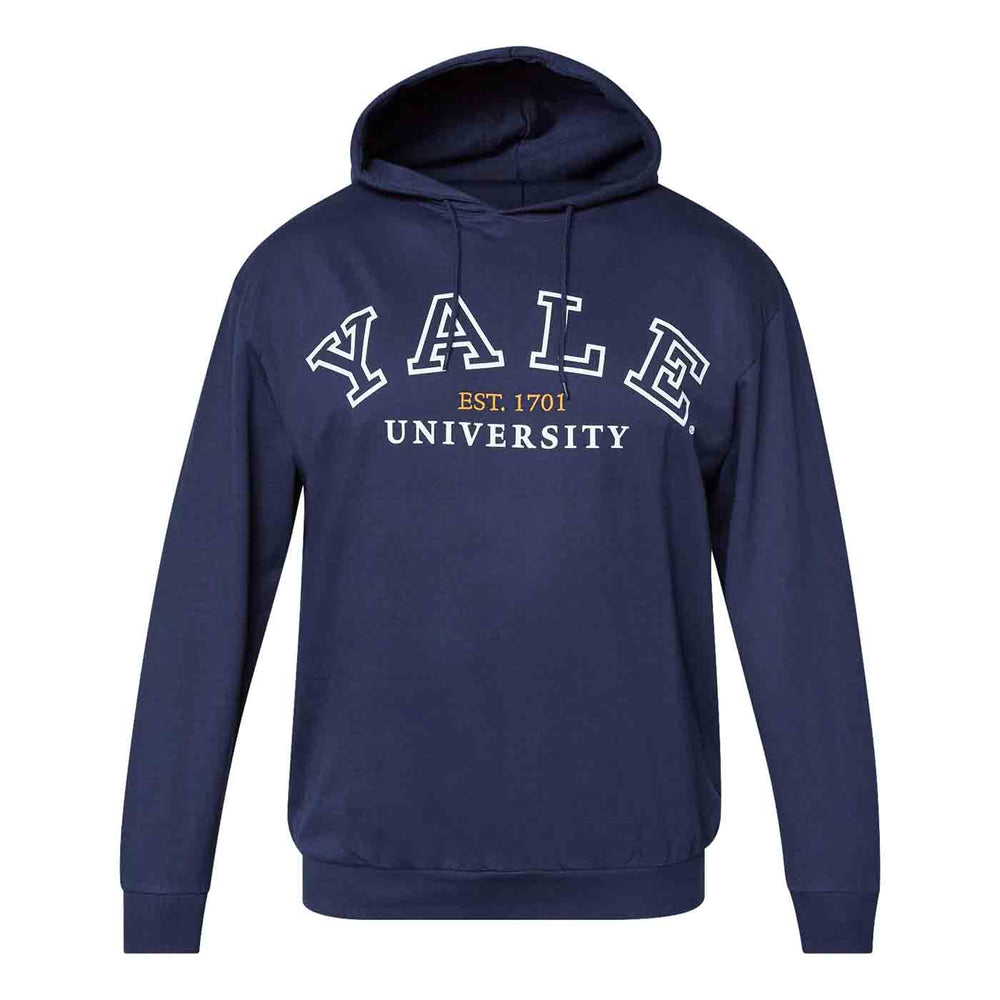 Allsize Kapuzen Sweat-Shirt in Dunkelblau mit Yale University Aufschrift und Kordelzug an der Kapuze