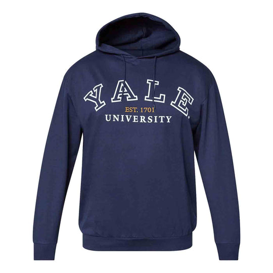 Allsize Kapuzen Sweat-Shirt in Dunkelblau mit Yale University Aufschrift und Kordelzug an der Kapuze